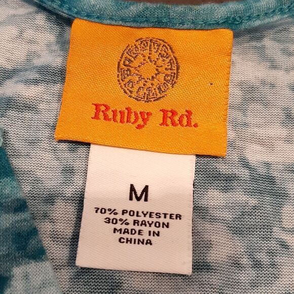 Ruby Rd sz M  Greenish Blue pullover top. - Picture 5 of 8